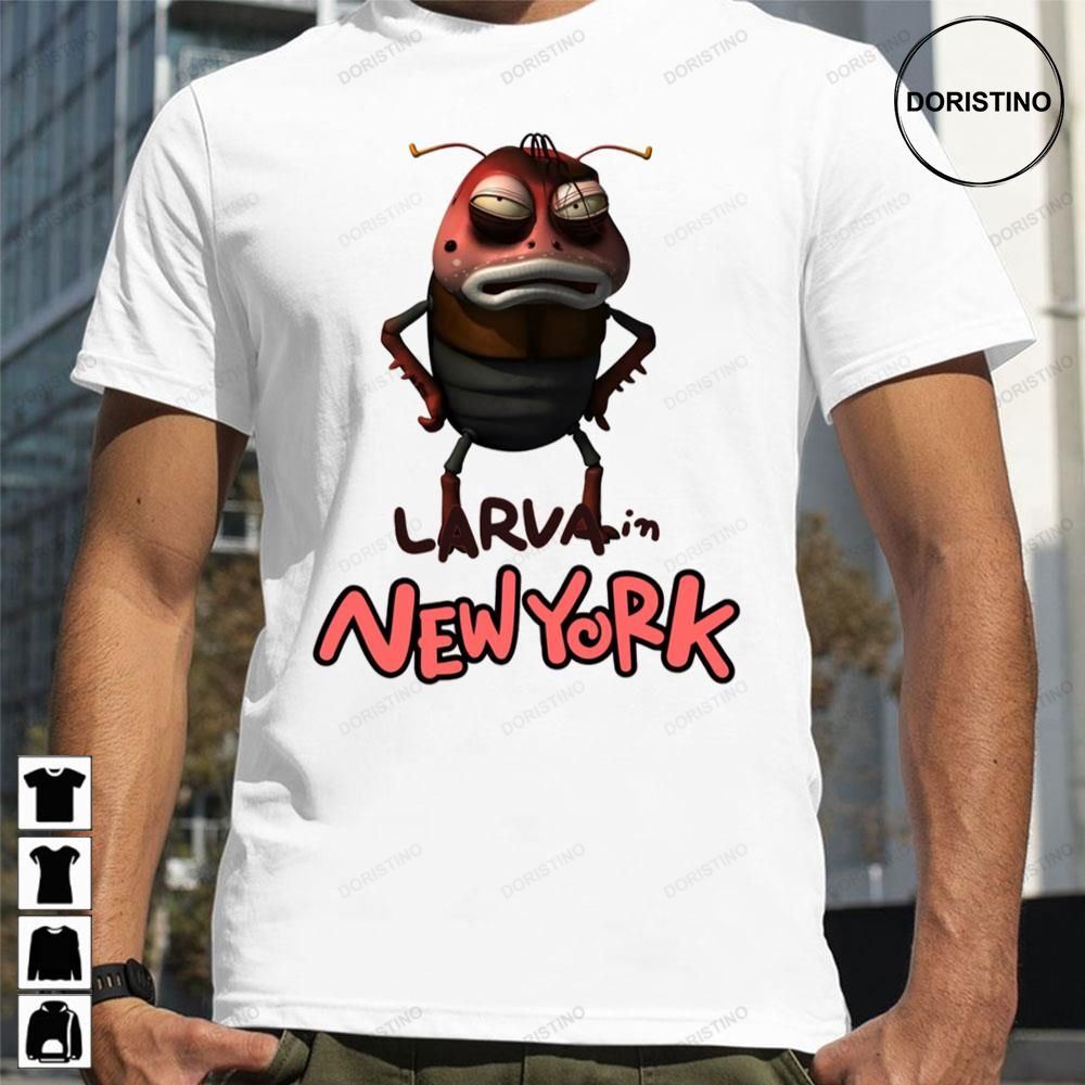 Angry Face Of Brown Larva In New York Limited Edition T-shirts